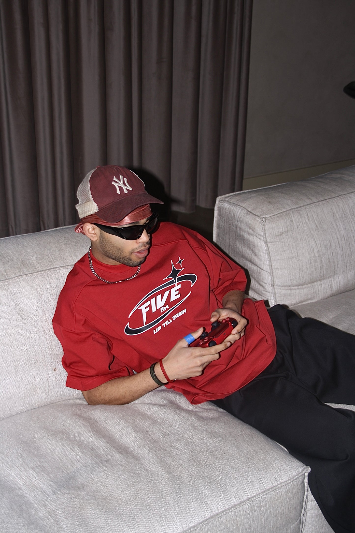 UP TILL DAWN T'SHIRT RED - 5AM