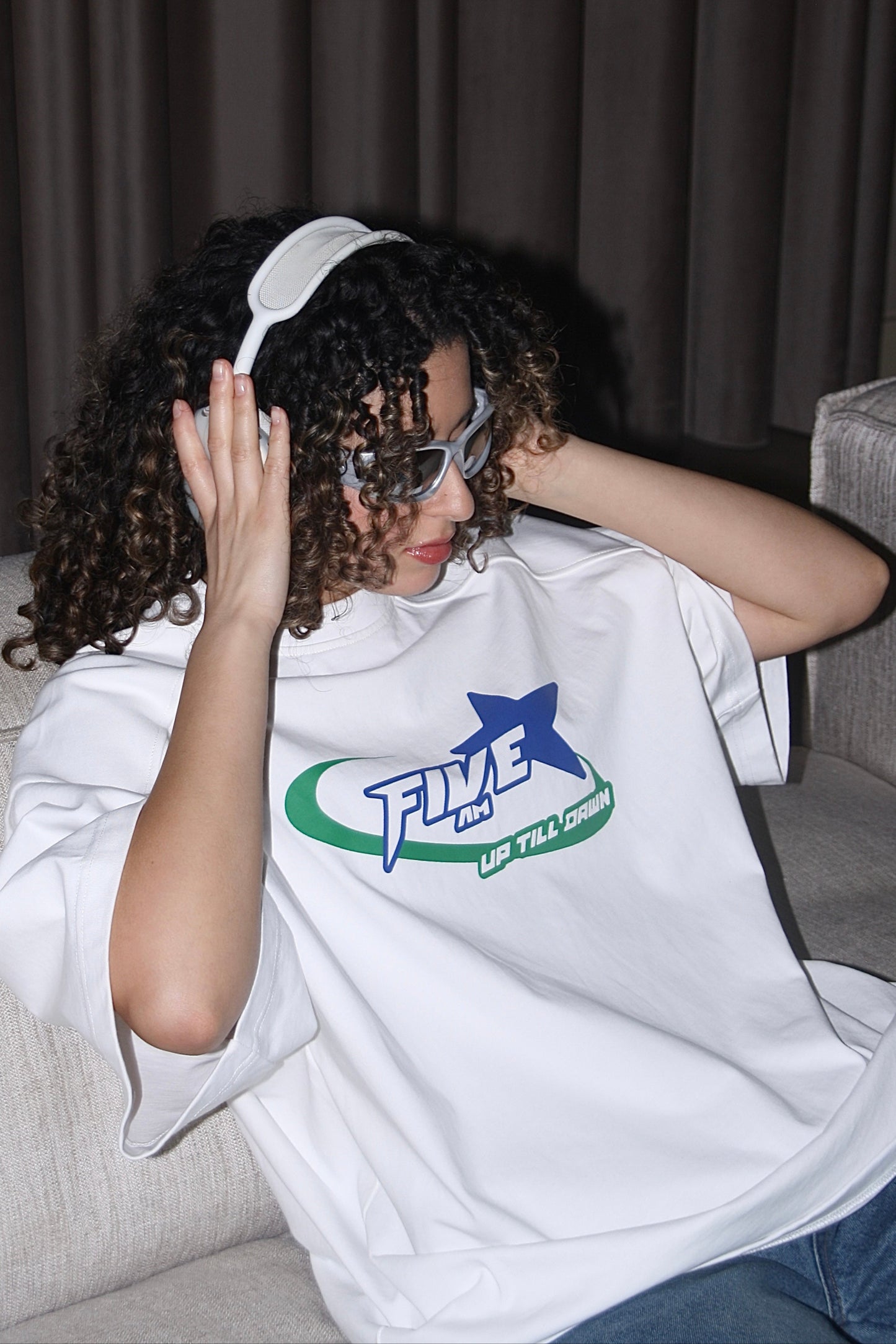 UP TILL DAWN T'SHIRT WHITE - 5AM