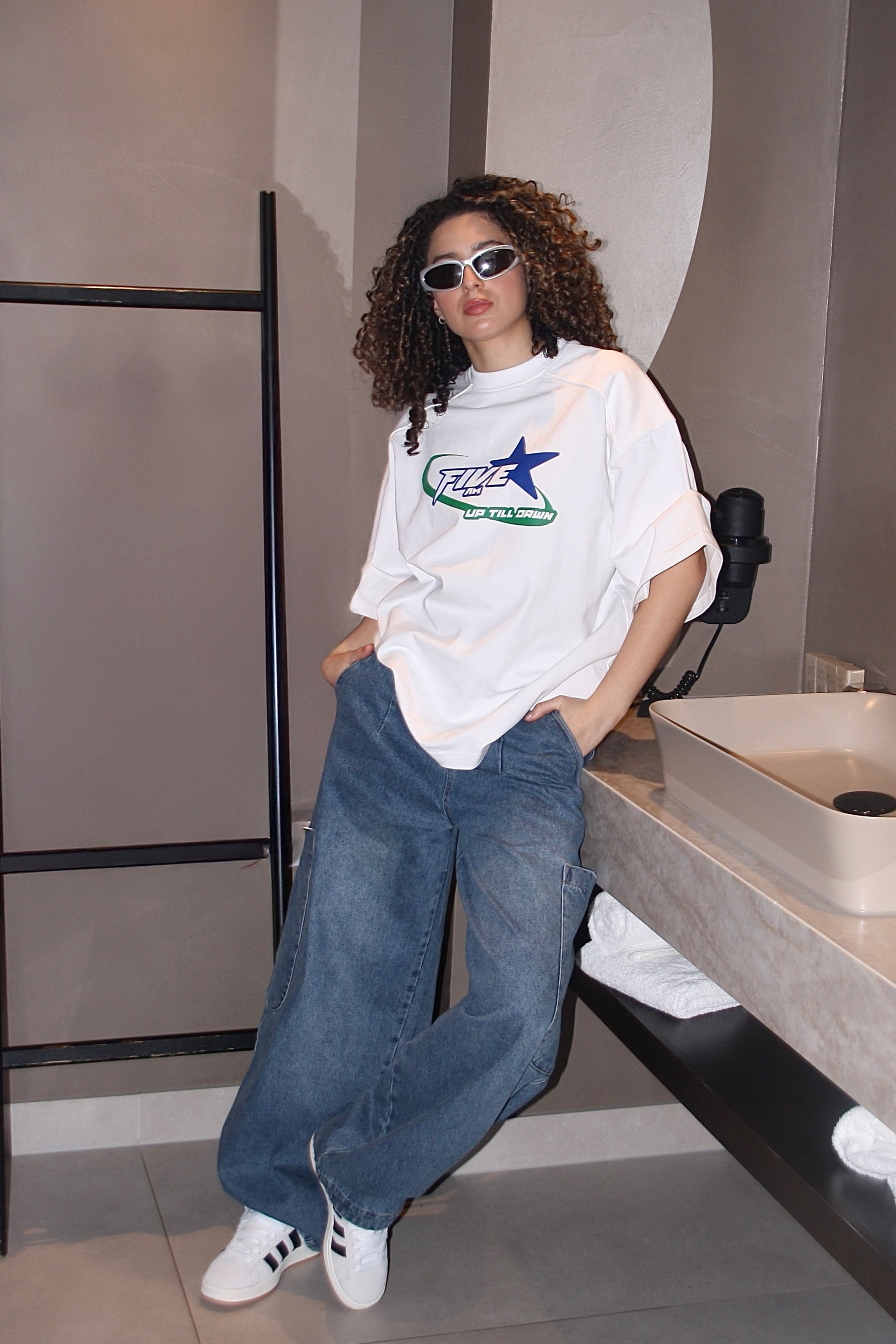 UP TILL DAWN T'SHIRT WHITE - 5AM 