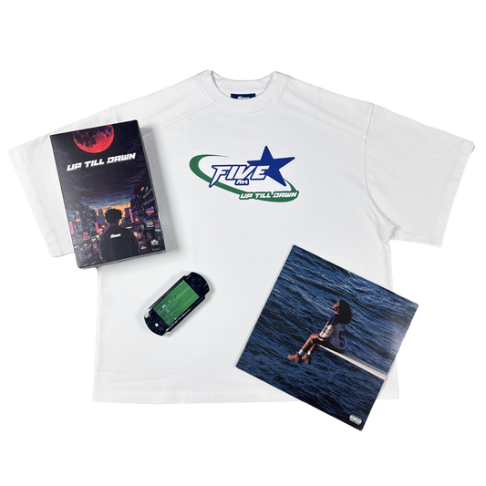 UP TILL DAWN T'SHIRT WHITE - 5AM 